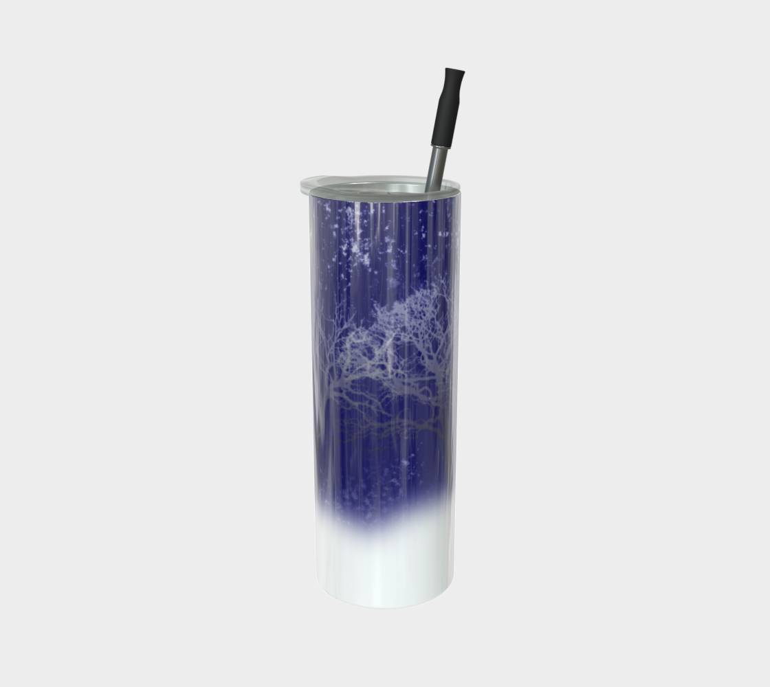 Blue Moon Snow Trees Stainless Steel Tumbler