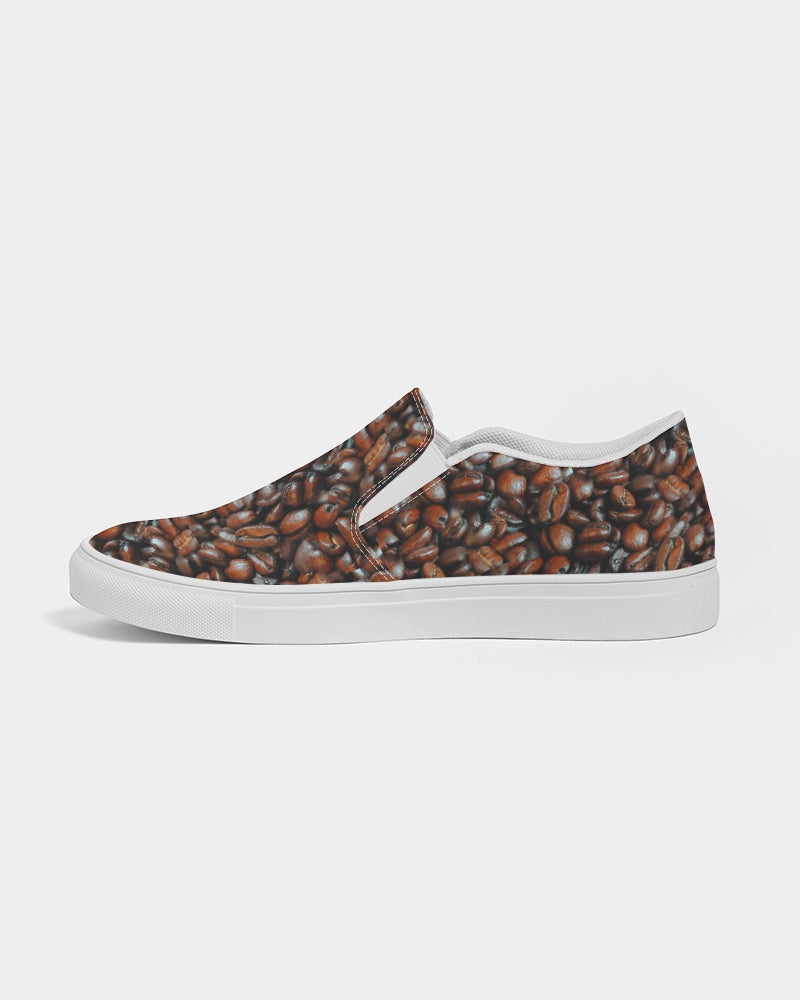 Coffee Bean Pattern Men's Slip-On Canvas Shoe