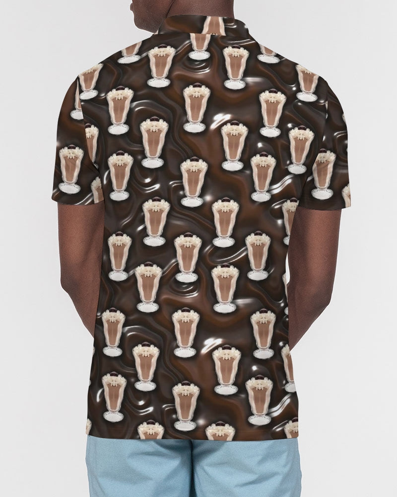 Chocolate Milkshake Men's All-Over Print Slim Fit Short Sleeve Polo