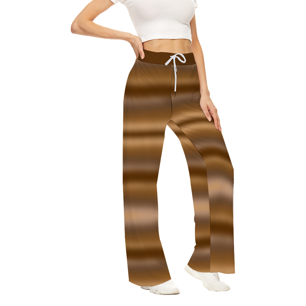 Coffee Gradient Custom Women Yoga Sweatpants Wide Leg Lounge Pants Joggers Pants