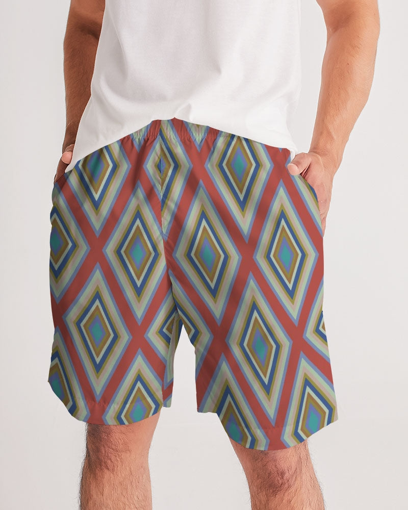 Colorful Diamonds Variation 3 Men's All-Over Print Jogger Shorts