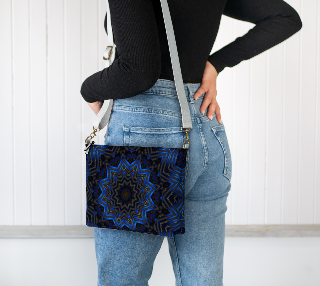 Blue Ribbon Kaleidoscope Vegan Crossbody Purse