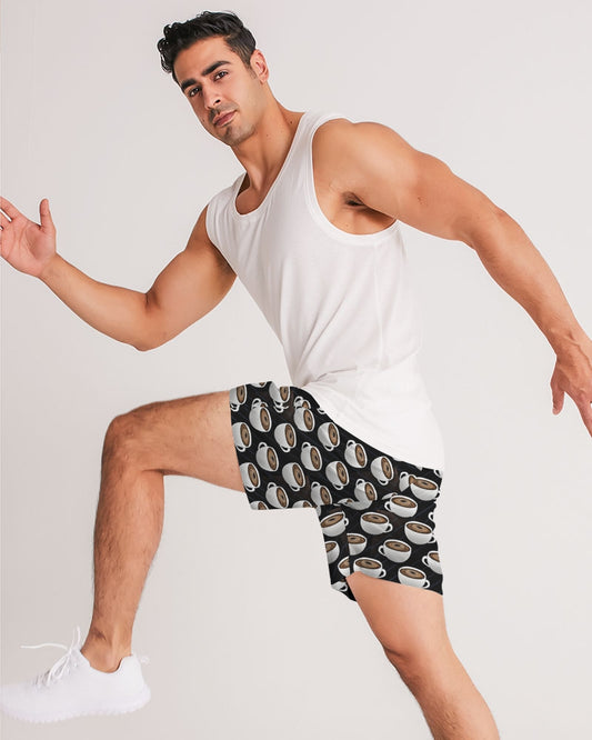 Coffee Pattern Men's All-Over Print Jogger Shorts