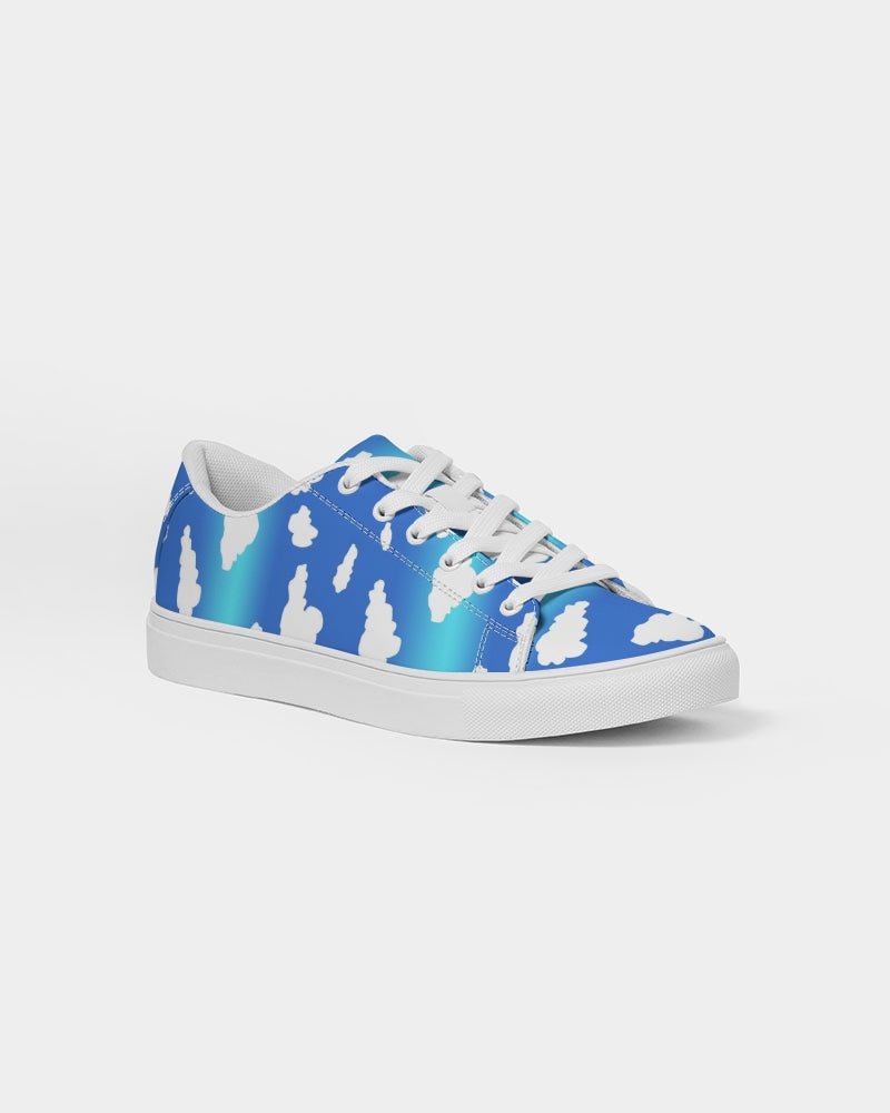 Clouds Pattern Men's Faux-Leather Sneaker