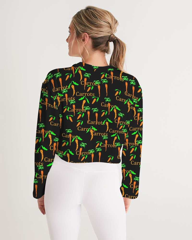 Carrots Pattern Women's All-Over Print Cropped Sweatshirt