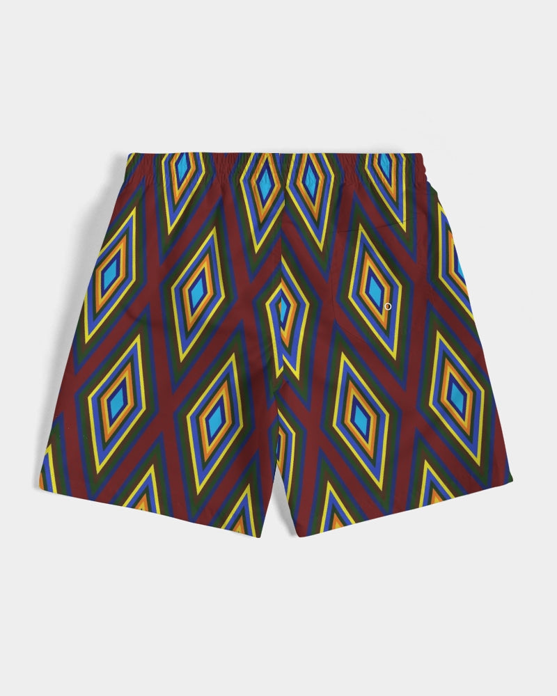 Colorful Diamonds Men's All-Over Print Swim Trunk