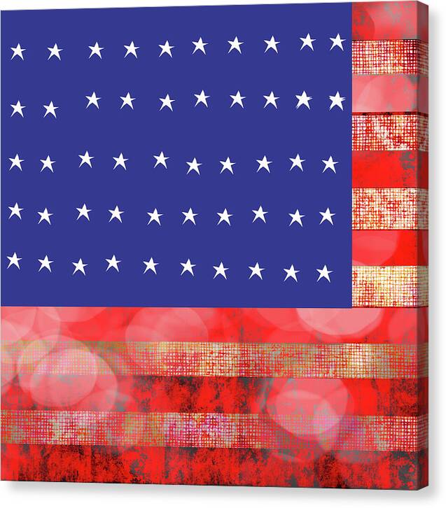 American Flag In Bokeh 1 - Canvas Print