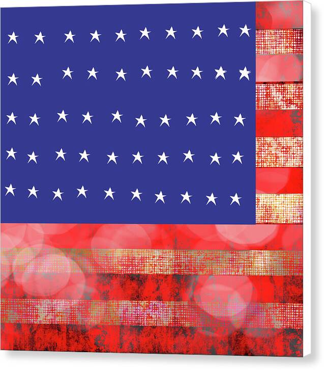 American Flag In Bokeh 1 - Canvas Print