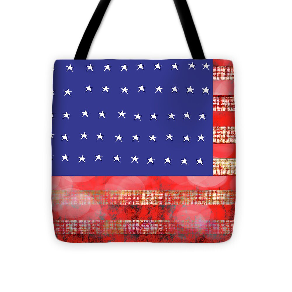 American Flag In Bokeh 1 - Tote Bag