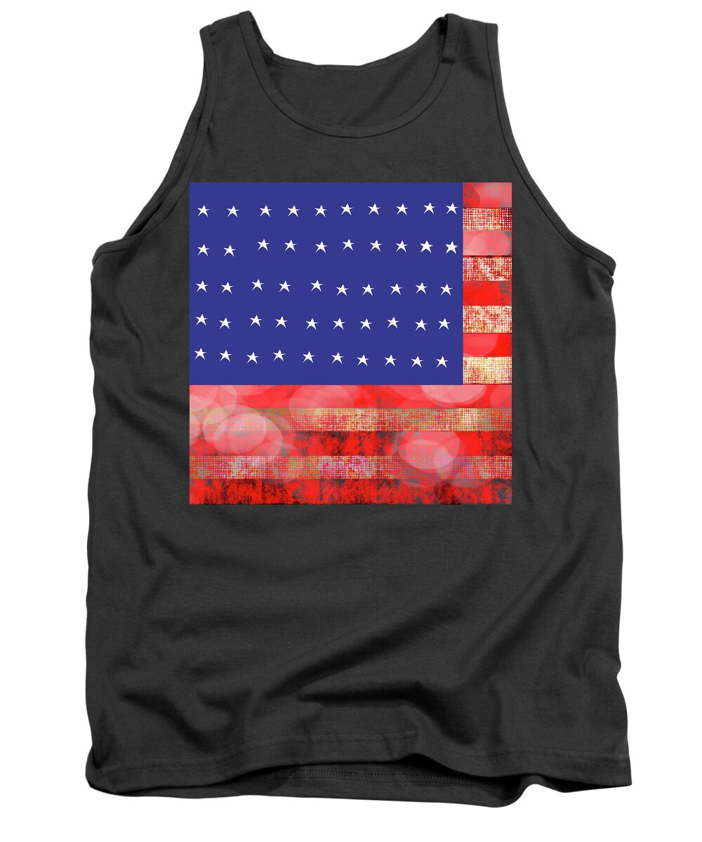 American Flag In Bokeh #1 - Tank Top