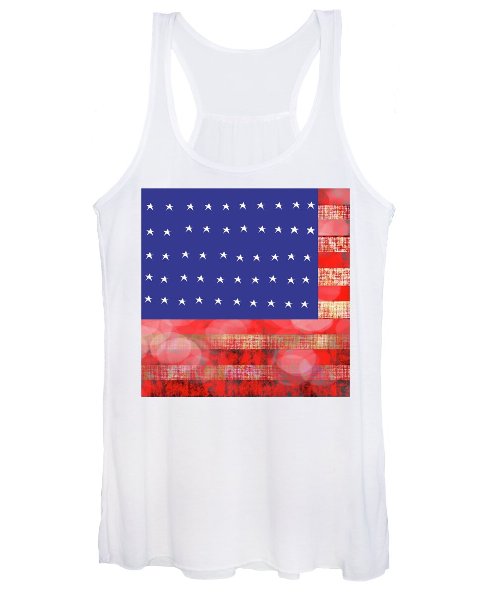 American Flag In Bokeh #1 - Women's Tank Top