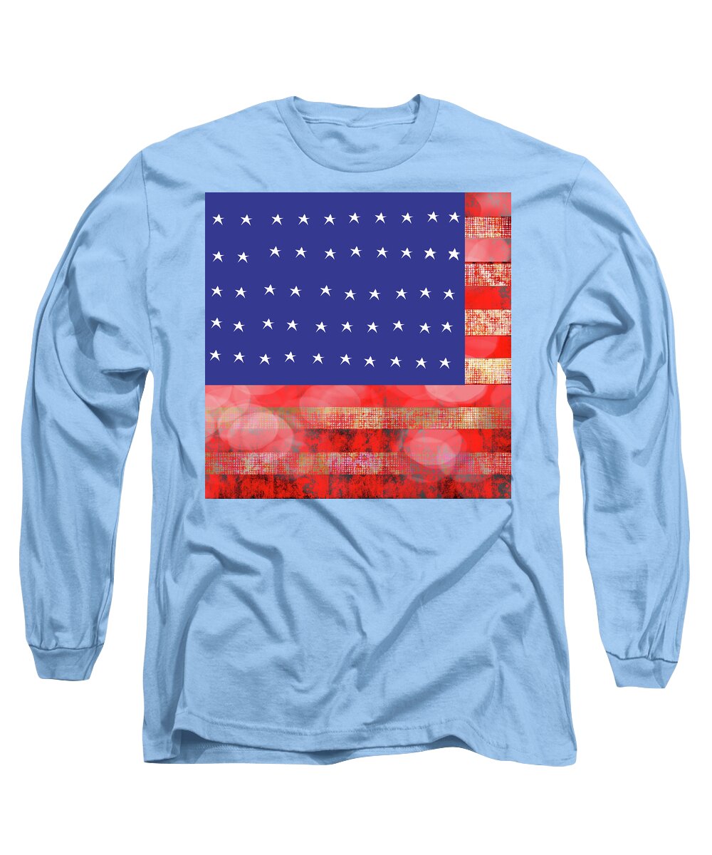 American Flag In Bokeh #1 - Long Sleeve T-Shirt