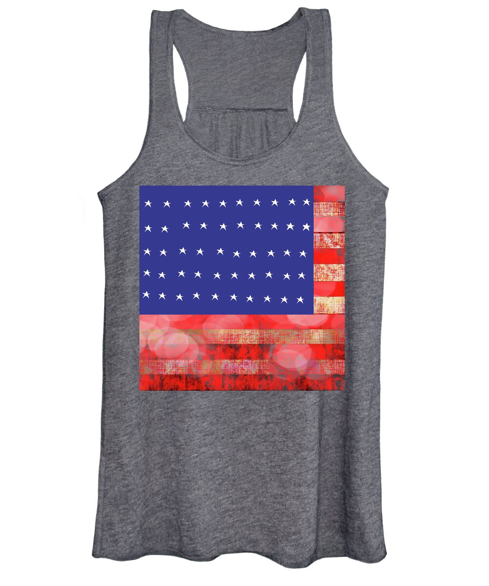 American Flag In Bokeh #1 - Women's Tank Top