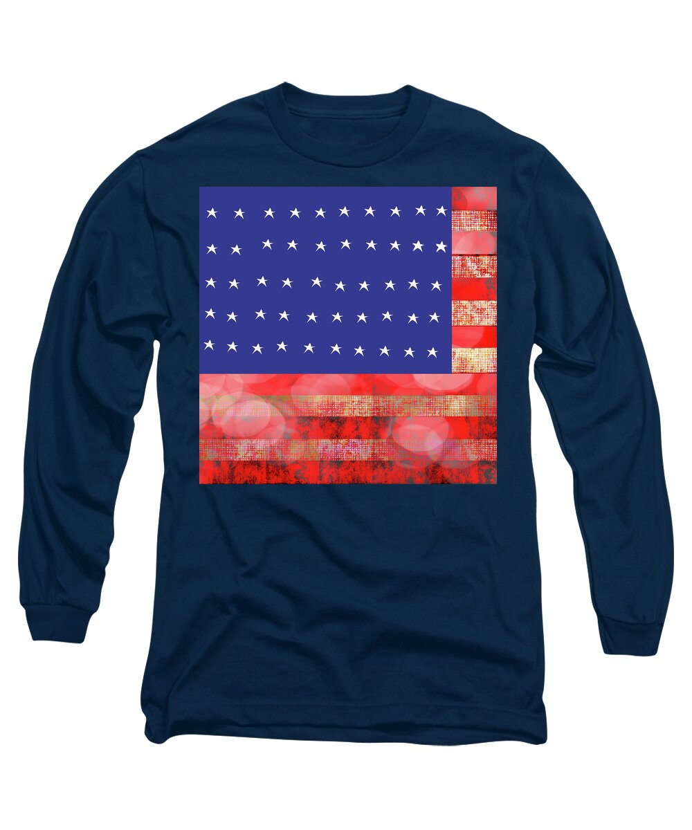 American Flag In Bokeh #1 - Long Sleeve T-Shirt