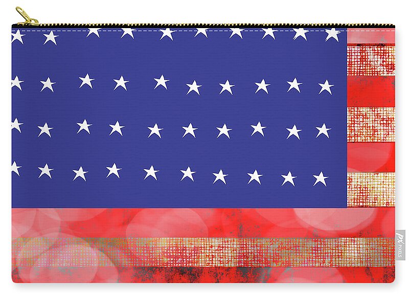 American Flag In Bokeh 1 - Zip Pouch