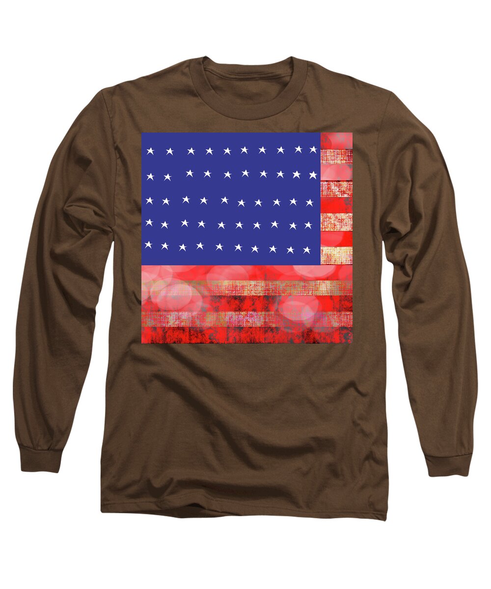 American Flag In Bokeh #1 - Long Sleeve T-Shirt