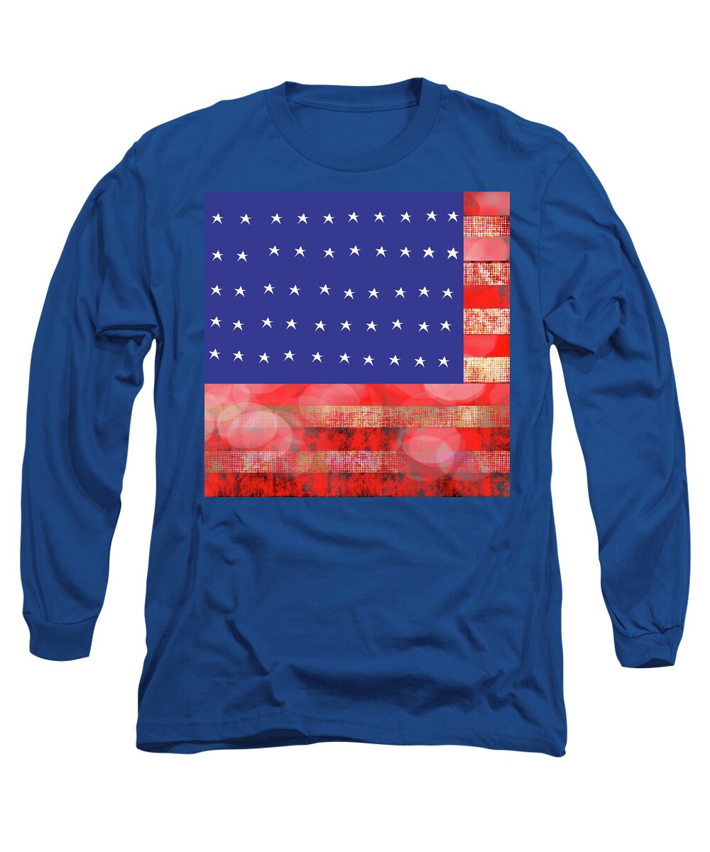 American Flag In Bokeh #1 - Long Sleeve T-Shirt