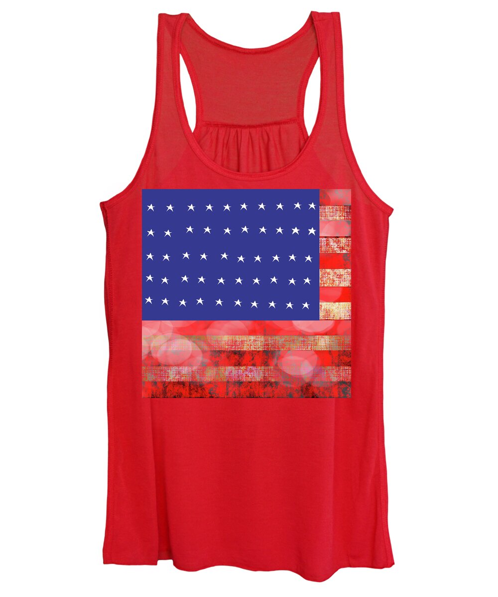 American Flag In Bokeh #1 - Women's Tank Top