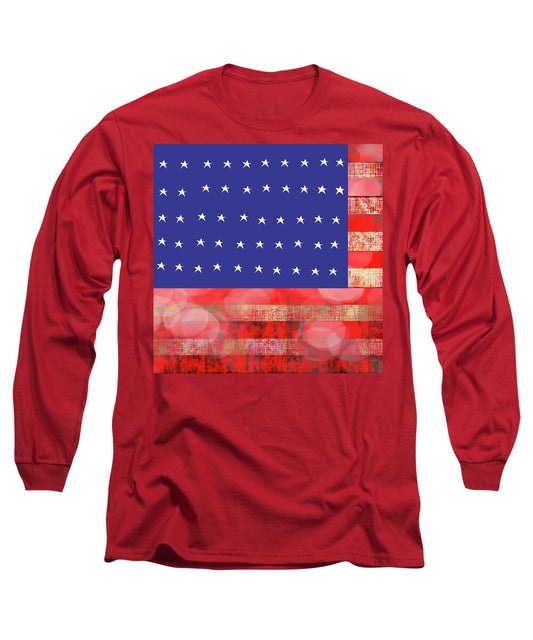 American Flag In Bokeh #1 - Long Sleeve T-Shirt