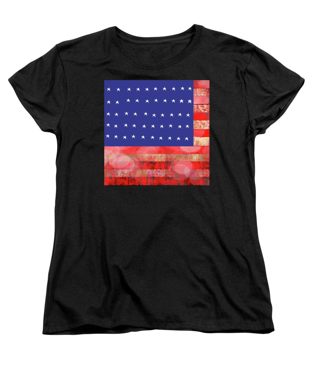 American Flag In Bokeh #1 - Women's T-Shirt (Standard Fit)