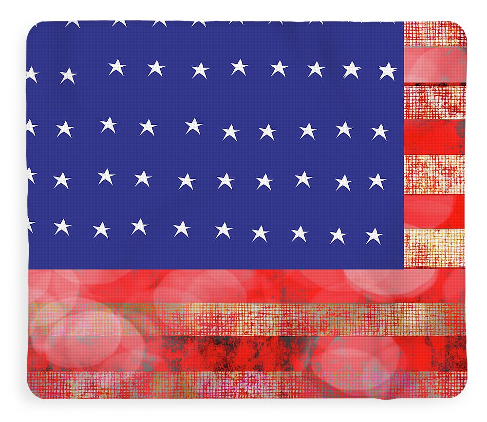 American Flag In Bokeh 1 - Blanket