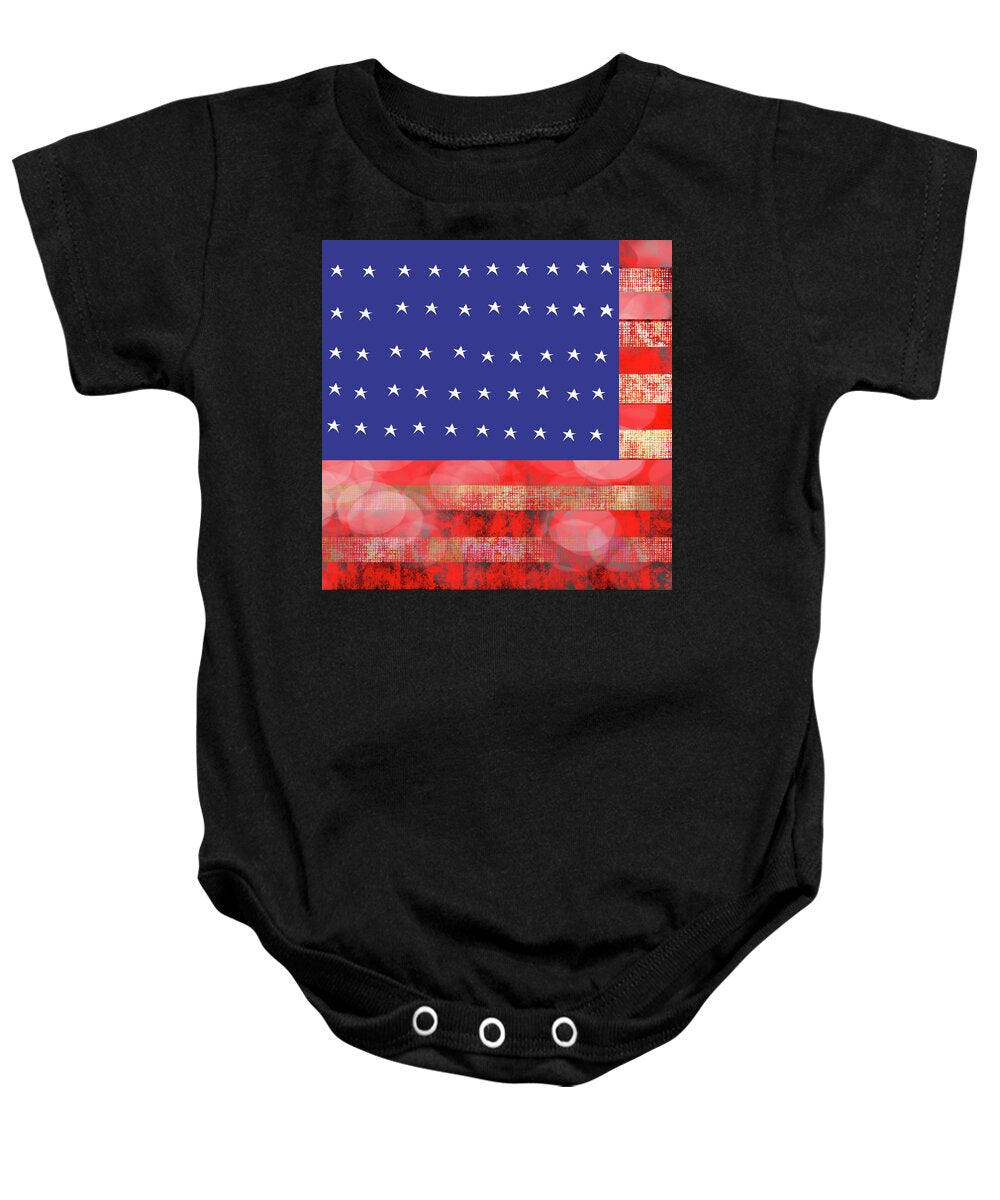 American Flag In Bokeh #1 - Baby Onesie