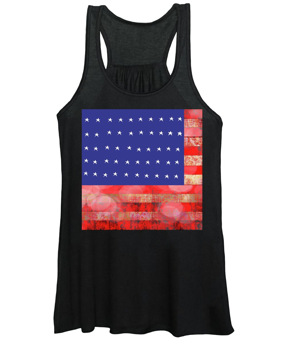 American Flag In Bokeh #1 - Women's Tank Top