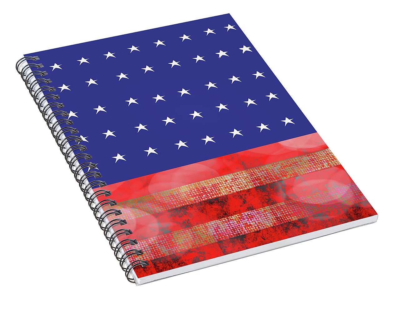 American Flag In Bokeh 1 - Spiral Notebook