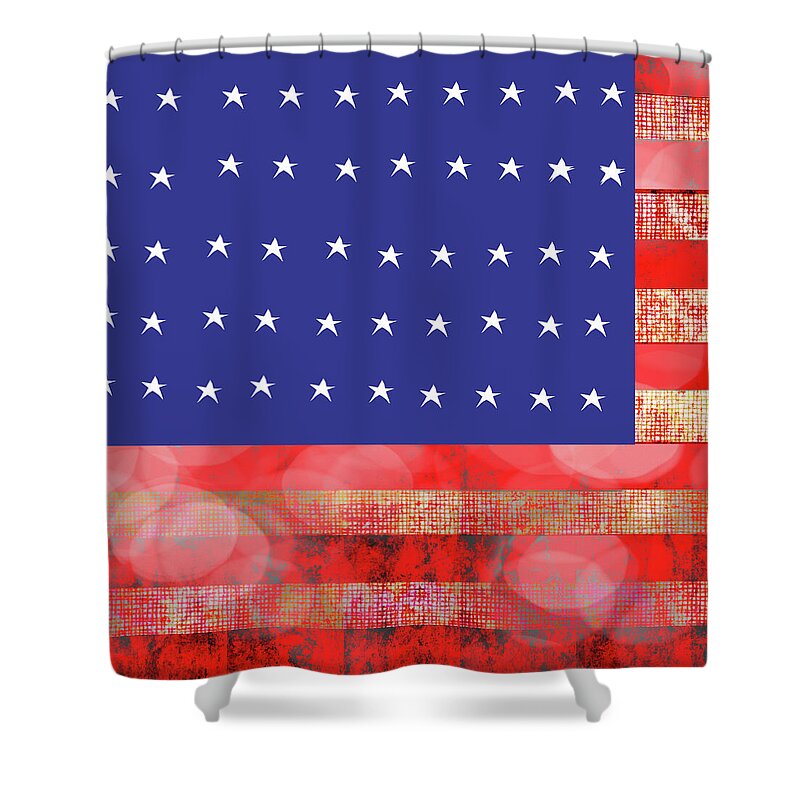 American Flag In Bokeh 1 - Shower Curtain