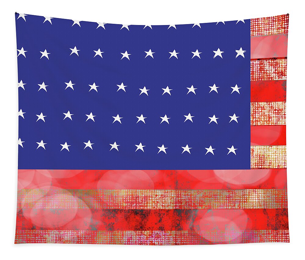 American Flag In Bokeh 1 - Tapestry