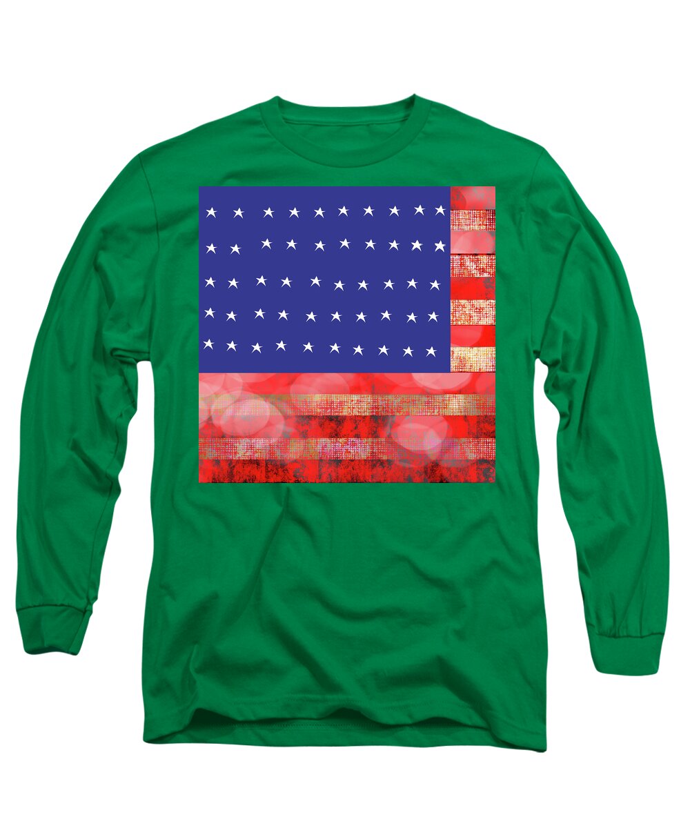 American Flag In Bokeh #1 - Long Sleeve T-Shirt