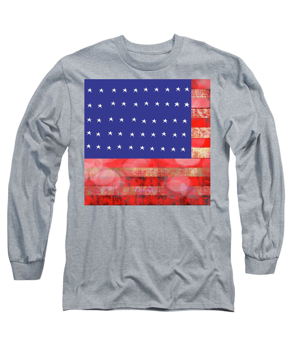 American Flag In Bokeh #1 - Long Sleeve T-Shirt