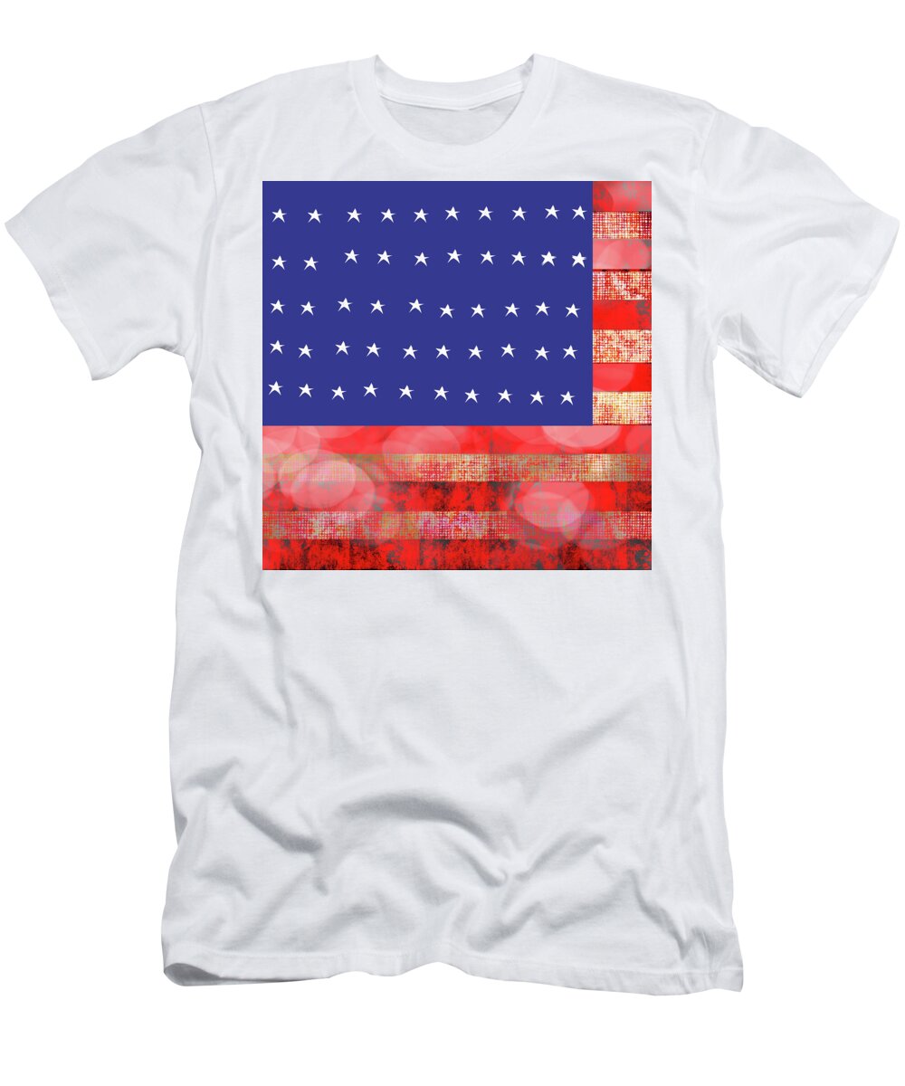 American Flag In Bokeh #1 - T-Shirt