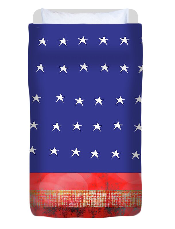 American Flag In Bokeh 1 - Duvet Cover