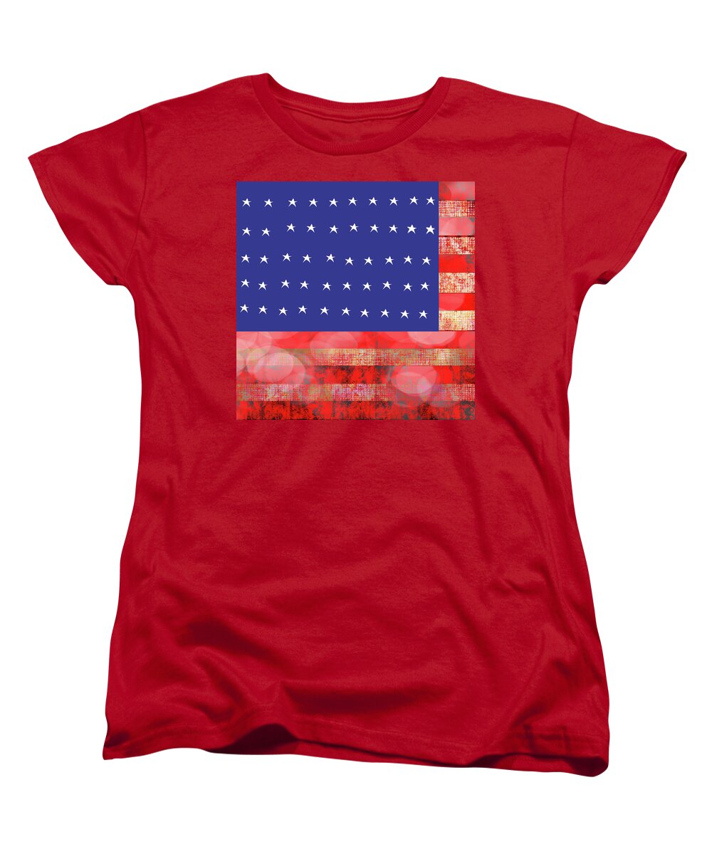 American Flag In Bokeh #1 - Women's T-Shirt (Standard Fit)