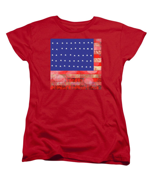 American Flag In Bokeh #1 - Women's T-Shirt (Standard Fit)