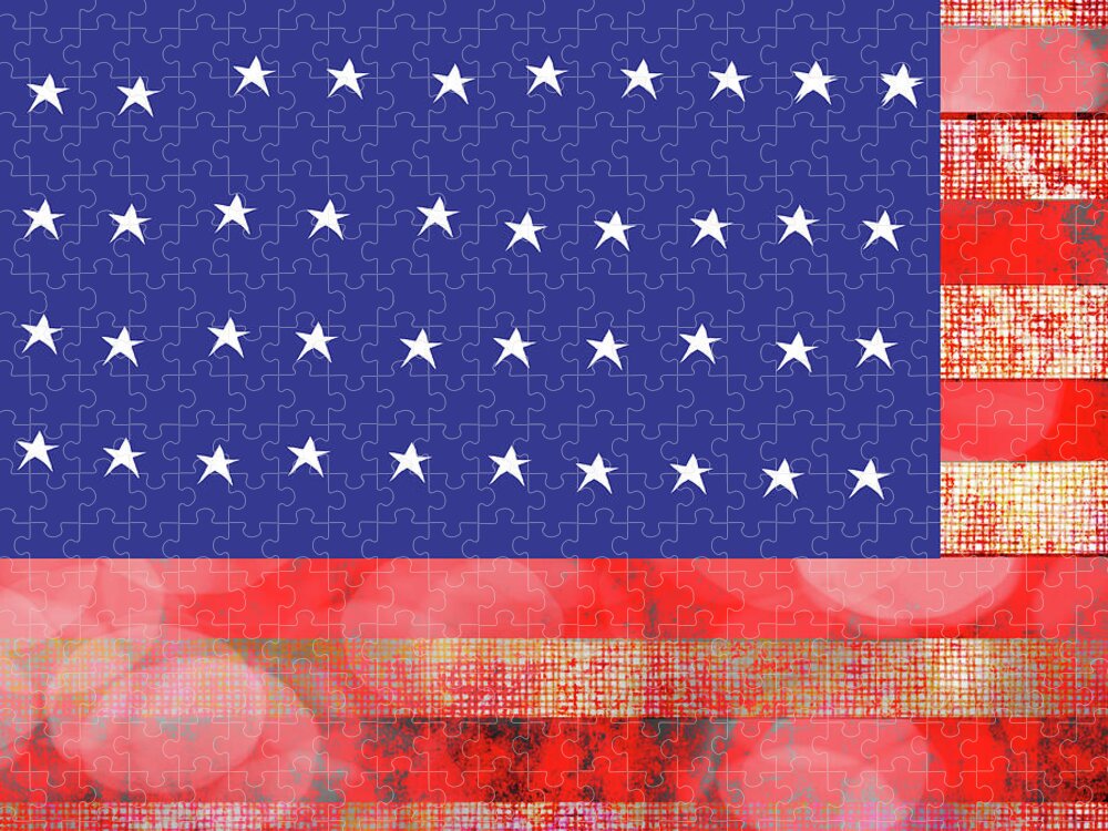 American Flag In Bokeh 1 - Puzzle