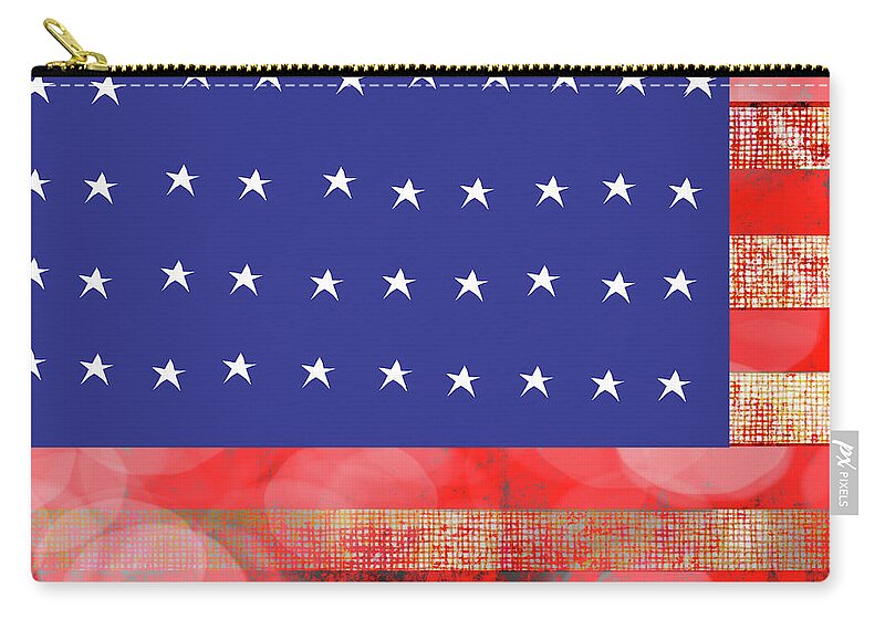 American Flag In Bokeh 1 - Zip Pouch