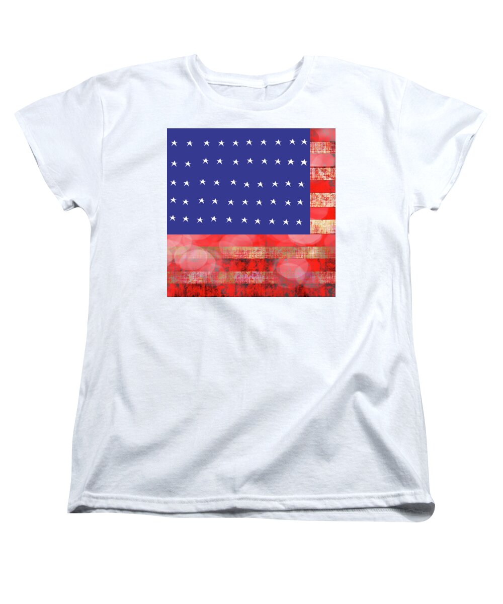 American Flag In Bokeh #1 - Women's T-Shirt (Standard Fit)