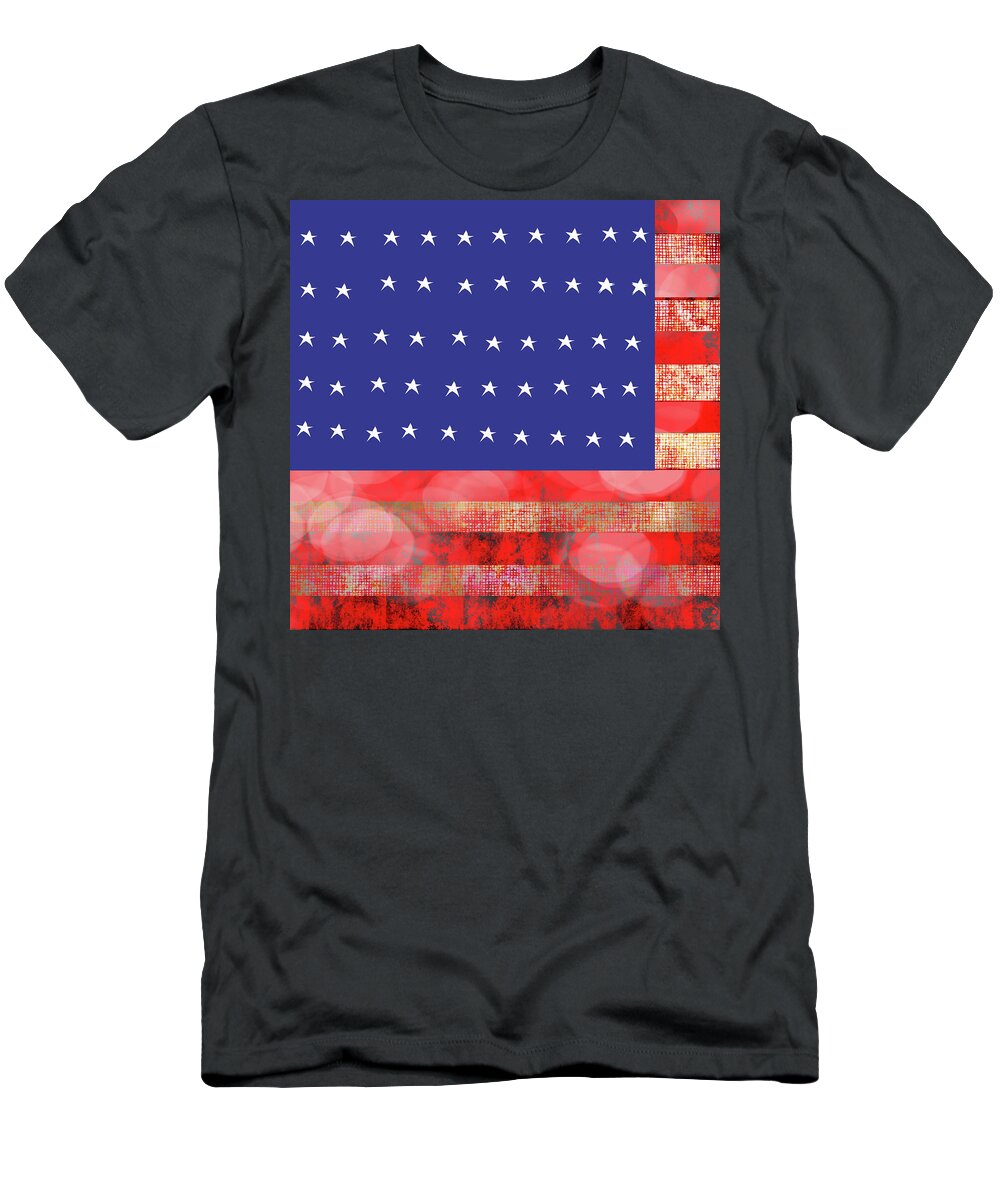 American Flag In Bokeh #1 - T-Shirt