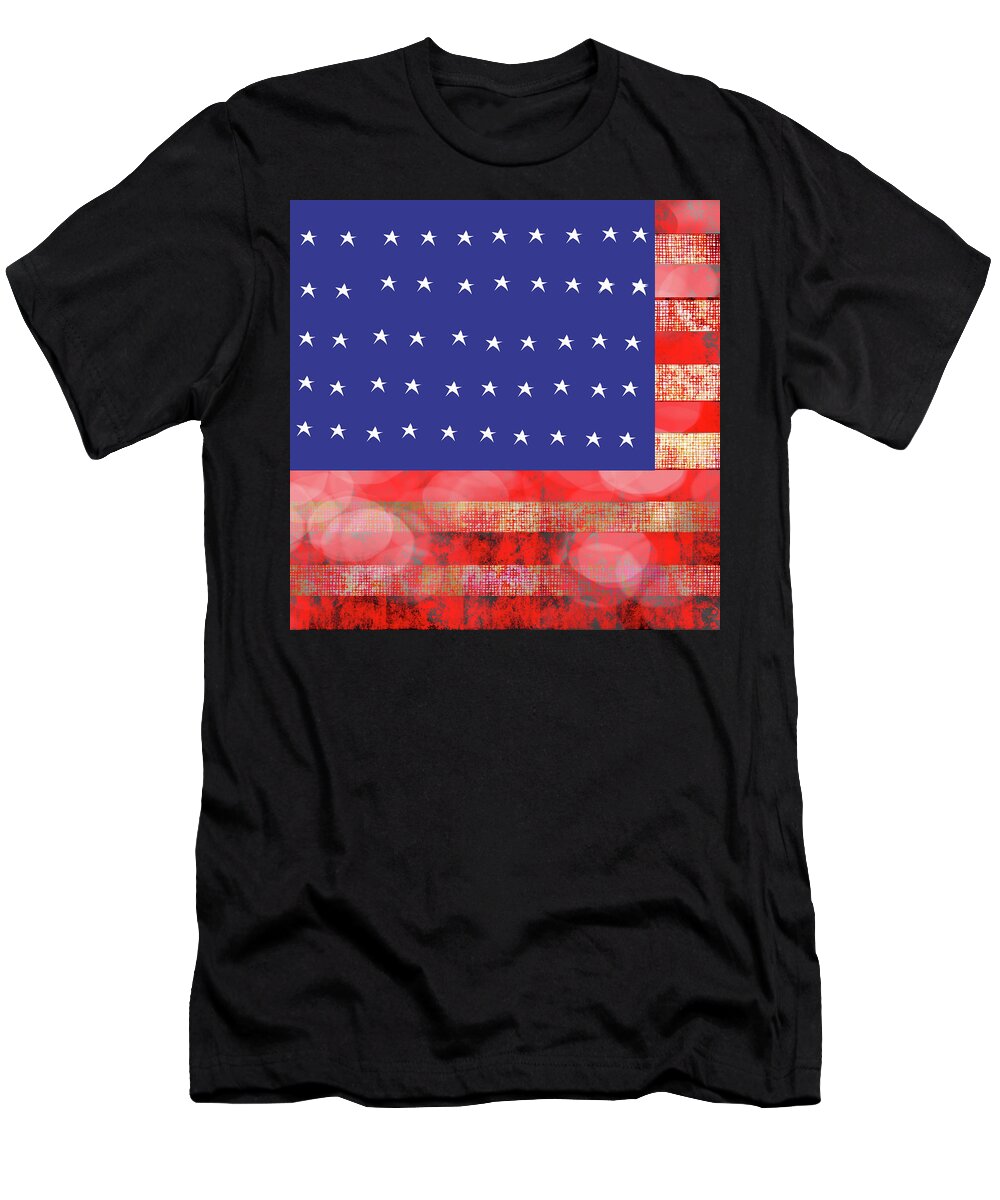 American Flag In Bokeh #1 - T-Shirt