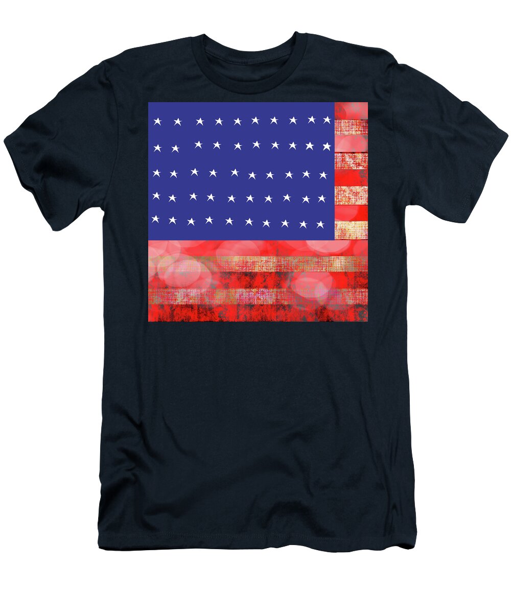 American Flag In Bokeh #1 - T-Shirt