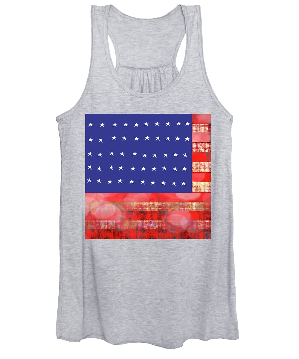 American Flag In Bokeh #1 - Women's Tank Top