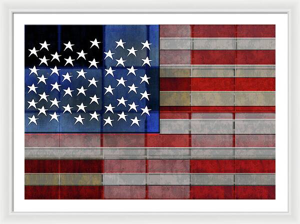 American Flag Quilt 1 - Framed Print