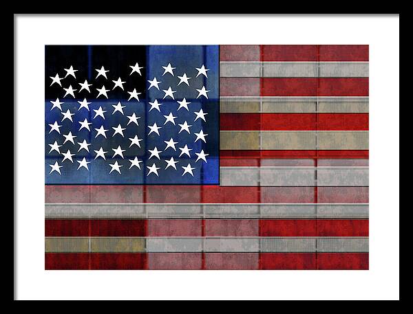 American Flag Quilt 1 - Framed Print