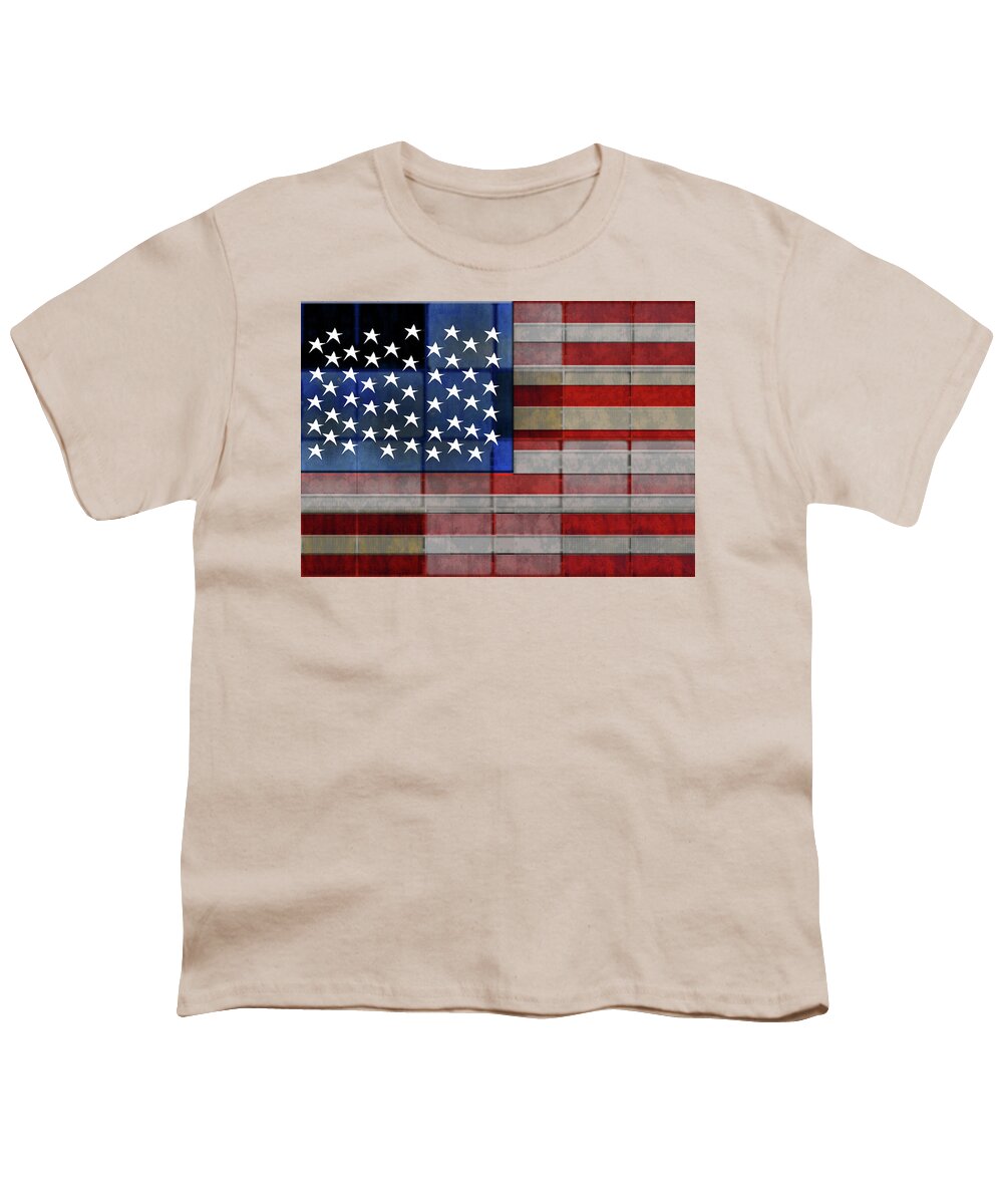 American Flag Quilt #1 - Youth T-Shirt