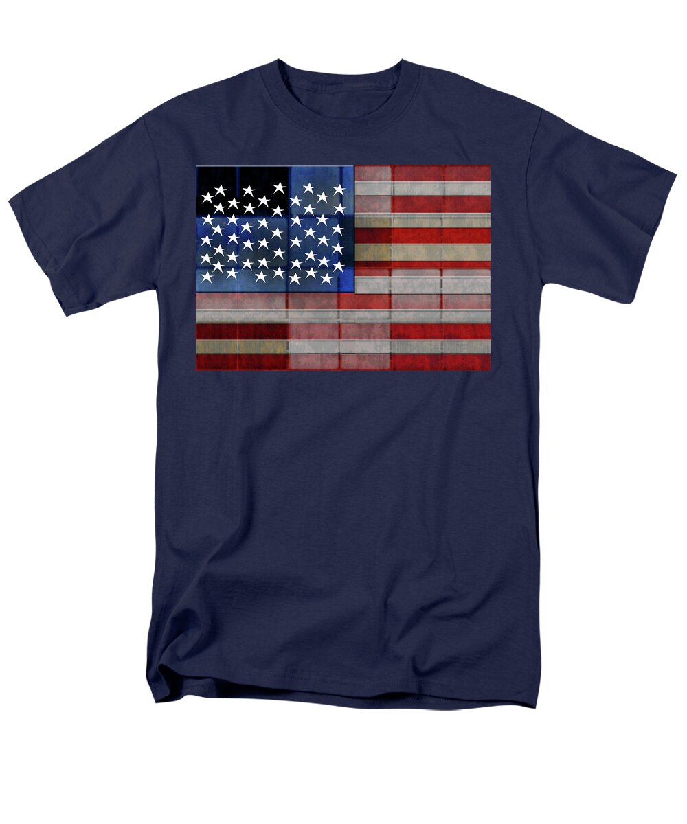 American Flag Quilt #1 - Men's T-Shirt  (Regular Fit)