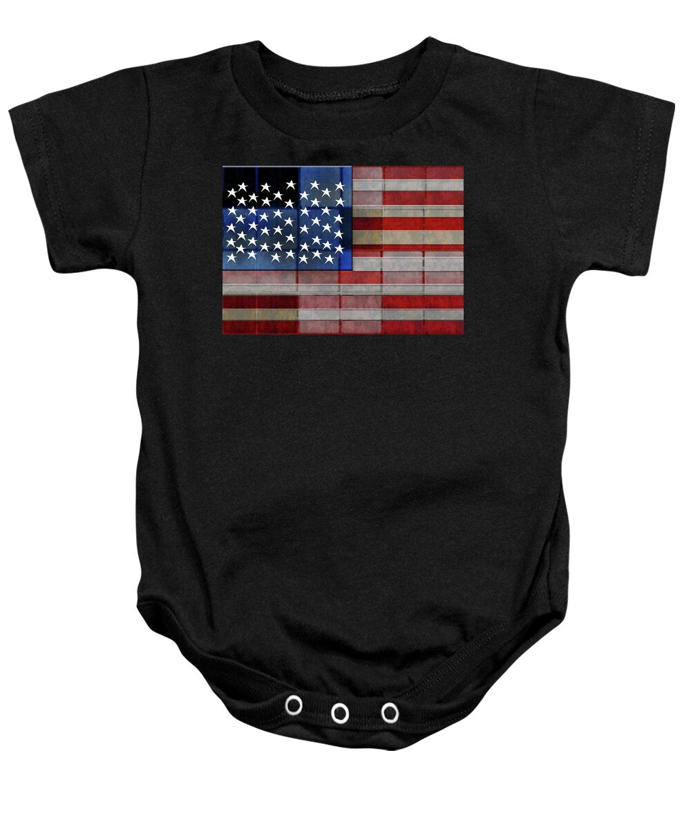 American Flag Quilt #1 - Baby Onesie