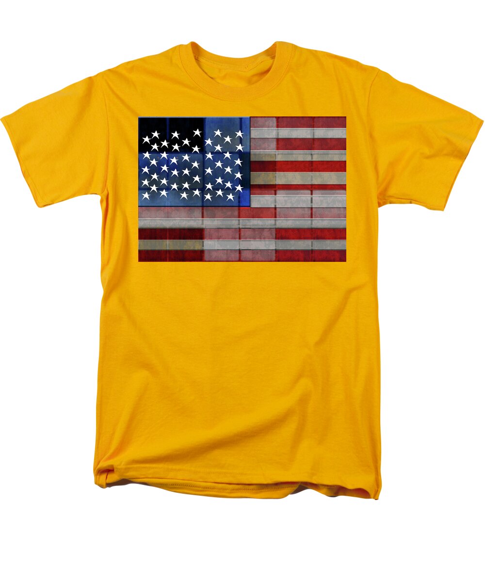 American Flag Quilt #1 - Men's T-Shirt  (Regular Fit)