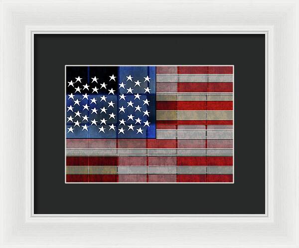 American Flag Quilt 1 - Framed Print